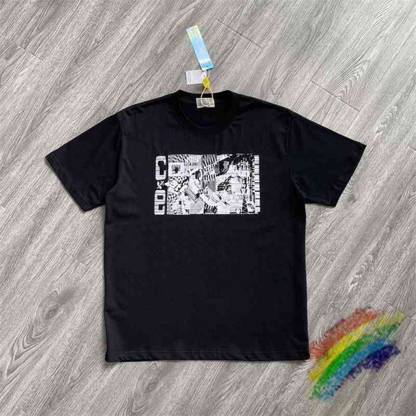 

men's t-shirts heavy fabric ce cavempt t shirt men women 1:1 comic print psychedelic function t-shirt cav empt c.e te, White;black