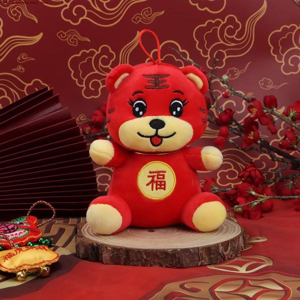 

party favor 2022 chinese year tiger mascot doll, zodiac plush toy 1pc