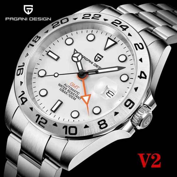 

2021 pagani design new men's automatic mechanical watches gmt 42mm sapphire stainless steel waterproof reloj hombre