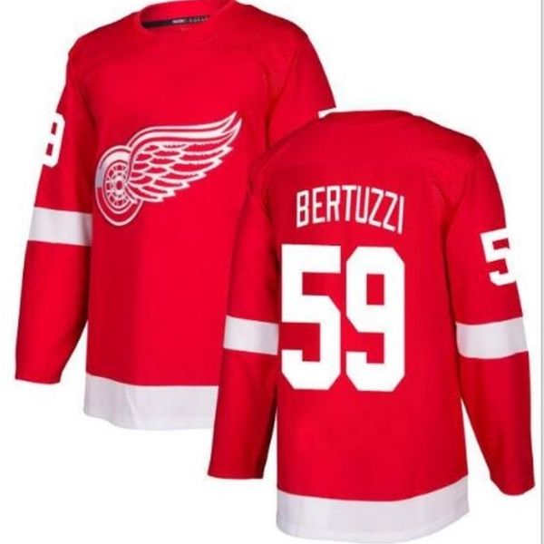 

goodjob men youth women vintage detroit red wings 59 tyler bertuzzi hockey jersey size s-5xl or custom any name or number, Black