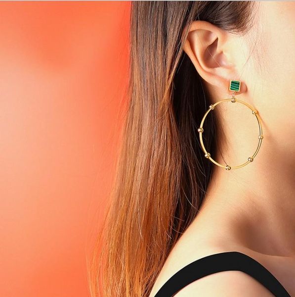 

hoop & huggie style big exaggerate round circle earrings jewelry, Golden;silver