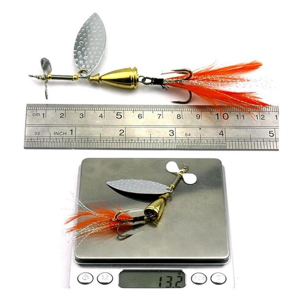 

metal spinner bait 8.4cm 13.2g spinner jigs fishing lure vib blades rotate spinnerbaits with jllthp soif