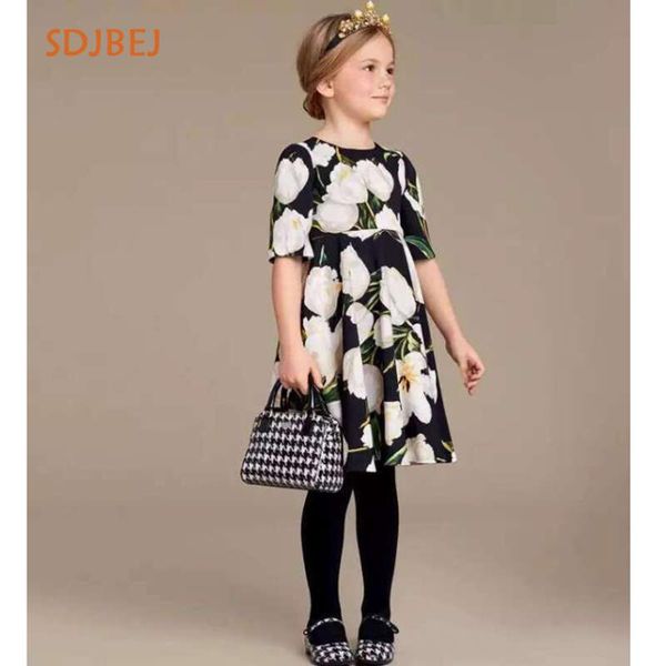 

girl's dresses kids princess teenage girls clothing robe enfant fille 2021 summer dress meisjes jurk party, Red;yellow