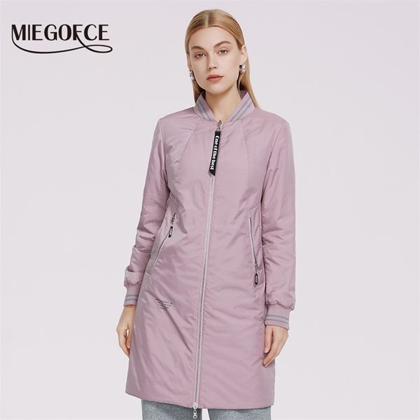 Женская куртка Miegofce Длина колена Спорт Обратимая одежда стеганое пальто Высокое Качество Parka 211011