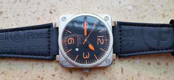 

wristwatches 2021 automatic mechanical watch man br watches bell br01-92 stainless steel ross, Slivery;brown