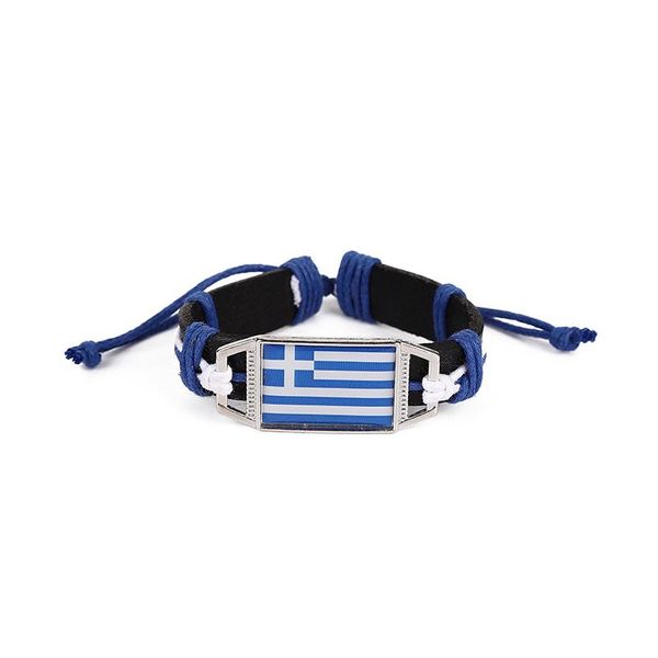 

charm bracelets spain belgium china germany german democratic republic flag charms genuine leather bracelet bangle hand braided jewelry, Golden;silver