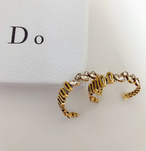 

dijia / dajia wheat ear horse eye letter earrings, Golden