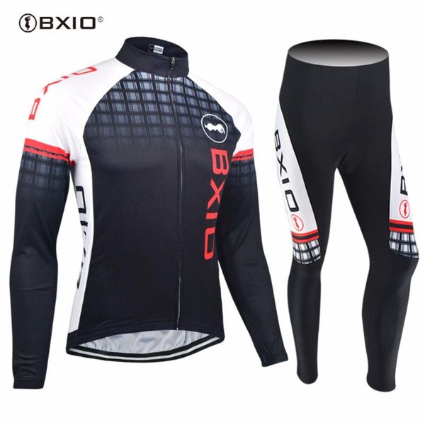 

racing sets arrival bxio cycling jerseys long super bike clothing black bicycle jersey ropa ciclismo 012, Black;blue