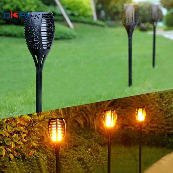 

lawn lamps waterproof landscape night light garden 12/33 led solar torch outdoor flickering flame dancing lights