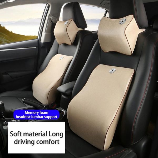 

seat cushions 1pc memory foam cute car headrest pillow solid for the neck rest waist back support cushion set pillows