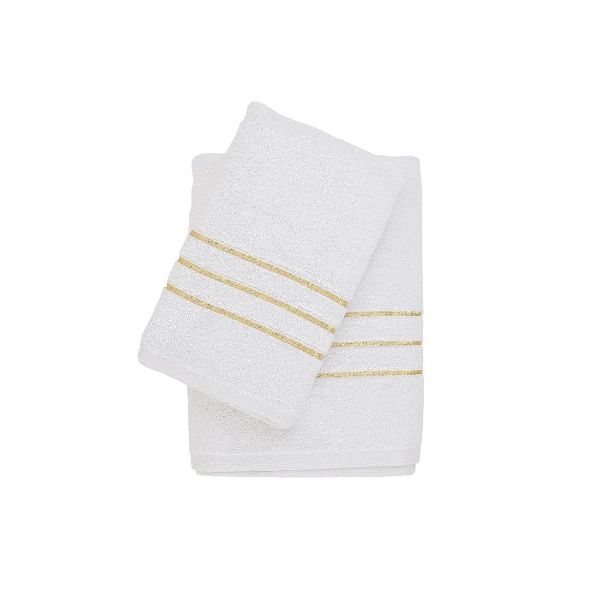 

towel stripe cotton bath set 2 li white