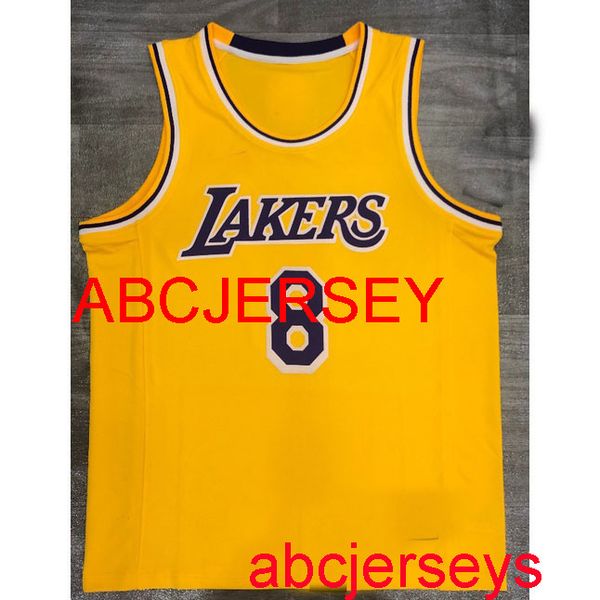 

men's 8# bryant yellow round neck basketball jersey s,m,l,xl, vest, Black