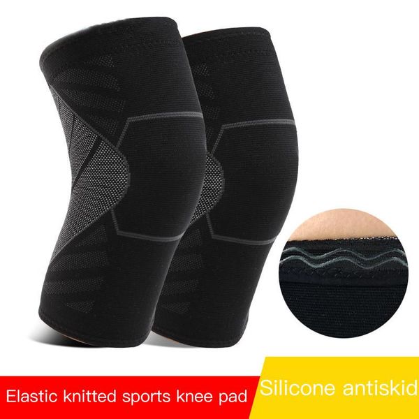 

elbow & knee pads high-elastic three-dimensional knitted nylon sports breathable ankle support basketball brace protective, Black;gray