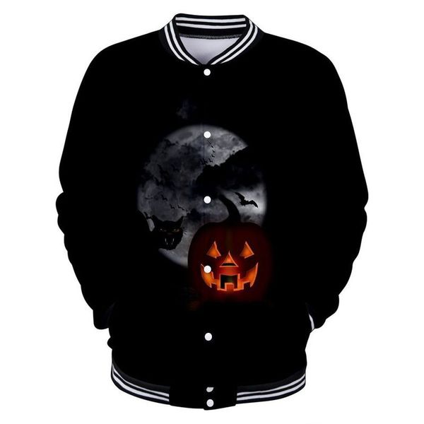 

halloween jacket men's women's shorts jacket ghost pattern baseball jacket comfortable fashion travel sports party xxl 2xl, Black;brown