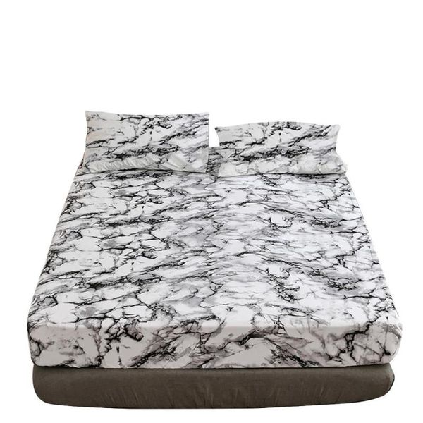 

45 mattress protector marble pattern bedspread fitted sheet for beds elastic home textile twin/full/queen/king bed cover set