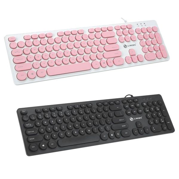 

keyboards limeide q8 keyboard retro round keycap punk usb 104 keys waterproof gaming for office