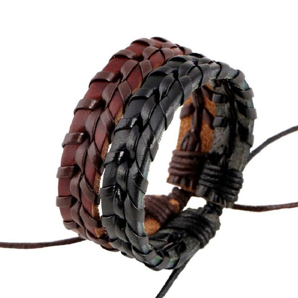 

charm bracelets 2021 fashion jewelry handmade weave leather bracelet vintage cuff adjustable for women pulseras mujer, Golden;silver