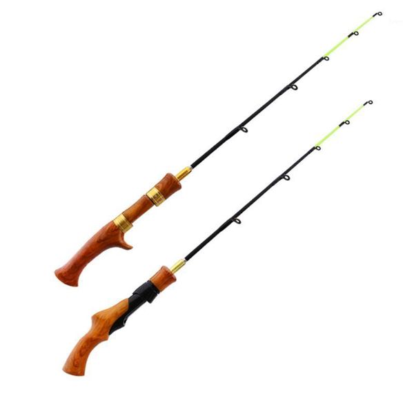 

carbon retractable fishing rods short ice rod 65cm straight handle winter supplie boat