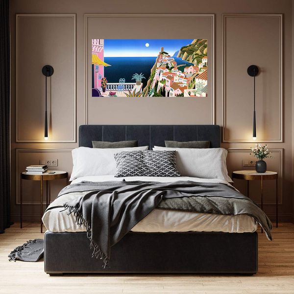 

italian riviera scenic art home decoration handpainted/hd-print large oil painting on canvas wall art canvas picture 210303