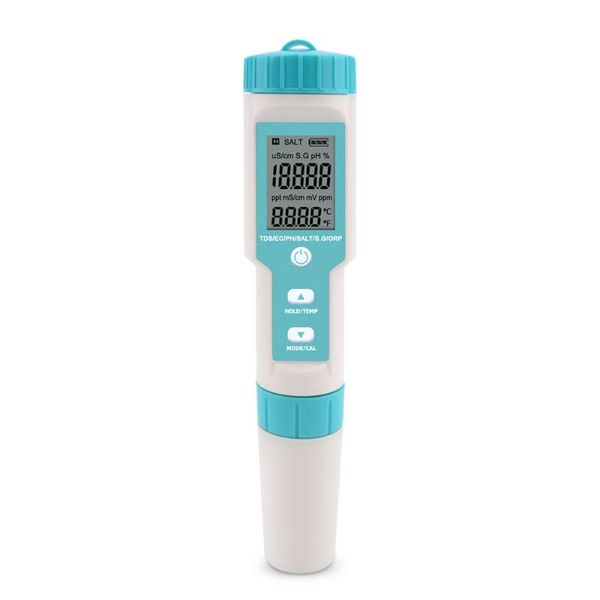 

meters 7 in 1 ph/tds/ec/orp/salinity /s.g/temperature meter c-600 water quality tester for drinking aquariums ph monitor