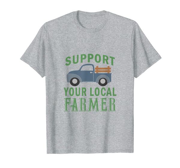 

support your local farmer t-shirt, White;black