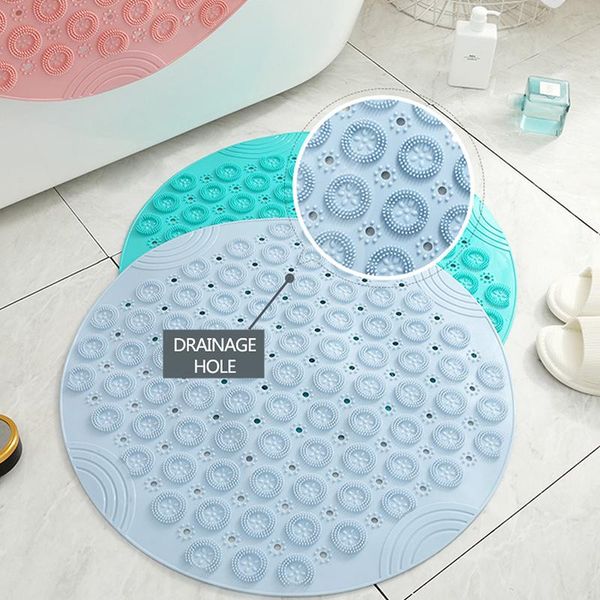 

bath mats mat suction cup bathroom shower carpet round non-slip baby safety toilet sucker pvc bathtub rug point bead massage pad