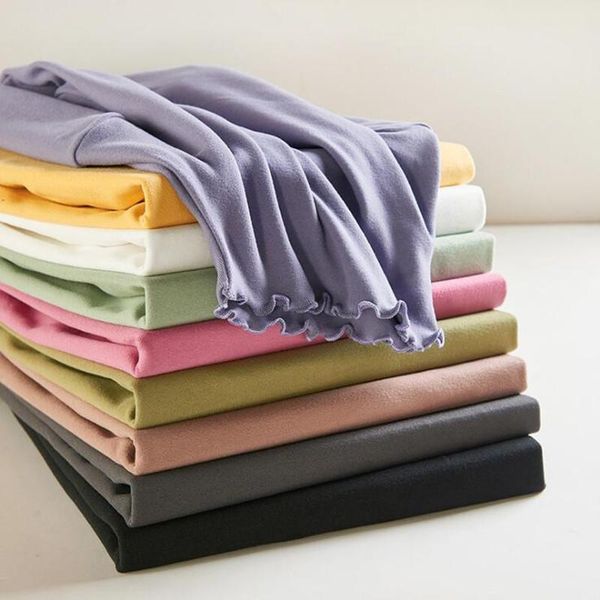 

women's t-shirt elegant solid slim women tshirts 2021 spring autumn long sleeve elastic casual streetwear tees, White