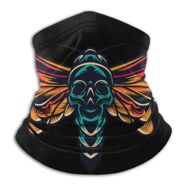 

scarves dead moth 3d bandana face neck warmer soft fleece mask sport scarf goth halloween horror exorcist giant silk for girl, Blue;gray
