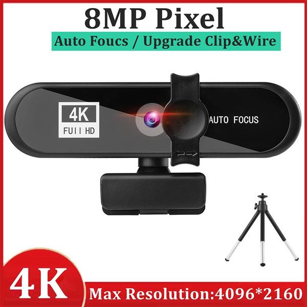 

webcams pc webcam 2k 4k autofocus usb web mini camera lapwith gift tripod 1080p 30fps cam for youtube microphone