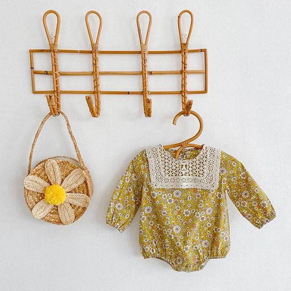 

jumpsuits toddler baby clothes spring autumn floral romper girl sweet jumpsuit cute lace cotton soft long sleeves, Blue