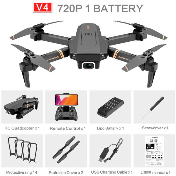 

v4 rc drone 4k hd wide angle camera 1080p wifi fpv drone dual camera quadcopter real-time transmission