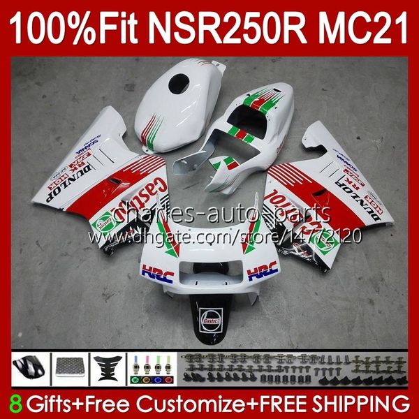 Iniezione OEM per HONDA NSR250 NSR 250 R MC21 PGM3 NSR250R 90 91 92 93 103HC.12 NSR 250R NSR250RR Castrol rosso 1990 1991 1992 1993 Carenature