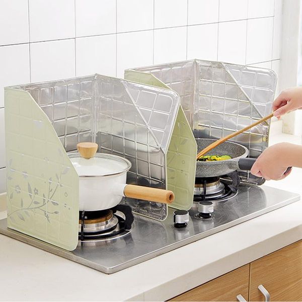 

mats & pads aluminum foldable kitchen gas stove baffle plate frying pan oil splash protection screen accessories