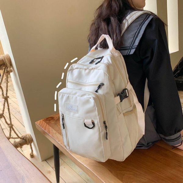 

backpack black white couples trend female fashion women waterproof large school bag student shoulder bags