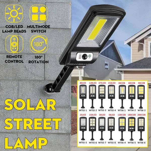 

solar lamps led outdoor lamp street lights cob smd waterproof motion sensor security lighting for garden patio with 3 light mode