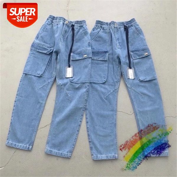 

2020FW KITH Jeans Men Women 1:1 Top-Quality Streetwear Denim Pants KITH Cowboy Button Jeans #nd74, Blue