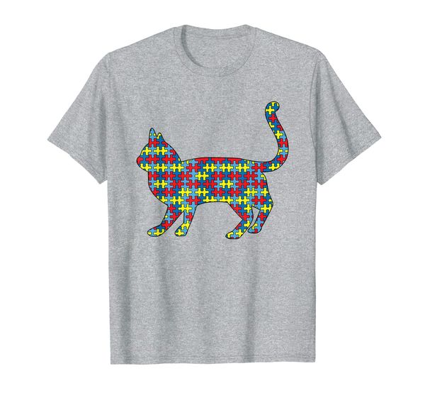 

burmese autism awareness kids cat kitty puzzle day mom gift t-shirt, White;black