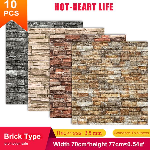 

5/10pcs brick wall sticker waterproof anti-collision foam wallpaper self-adhesive for living room bedroom tv background 70*77cm