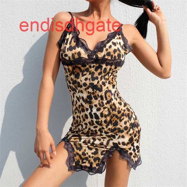 

factoryk2m4new leopard style lace split lingerie suspender nightdress, Black;white
