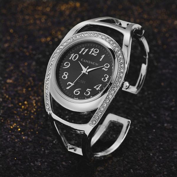 

wristwatches rhinestone watch for women crystal dial small bracelet wristatches numerals waterproof dress clock montre femm, Slivery;brown