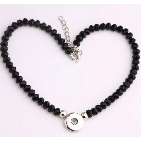 

chokers crystal beads choker necklace 18mm snap buttons handmade fashion women jewelry gift, Golden;silver