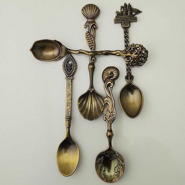 

spoons western-style tableware 5 three-dimensional spoon set solid color creative coffee stainless steel soup rice