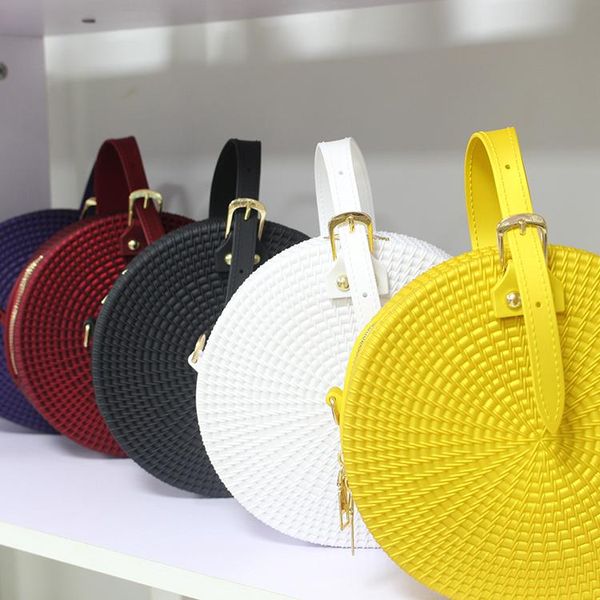 

gift wrap 2021 drop woman round rattan crossbody bags shoulder bag handbag jelly small phone