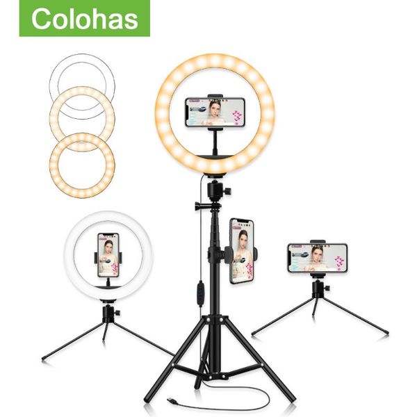 

flash heads 10" led selfie ring light with tripod pographic lighting for tik tok youtube video live dimmable lamp