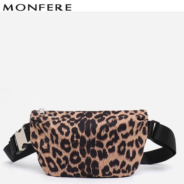 

waist bags monfere women shoulder fashion leopard print walking coin purse pack girls zipper cross body chest bag