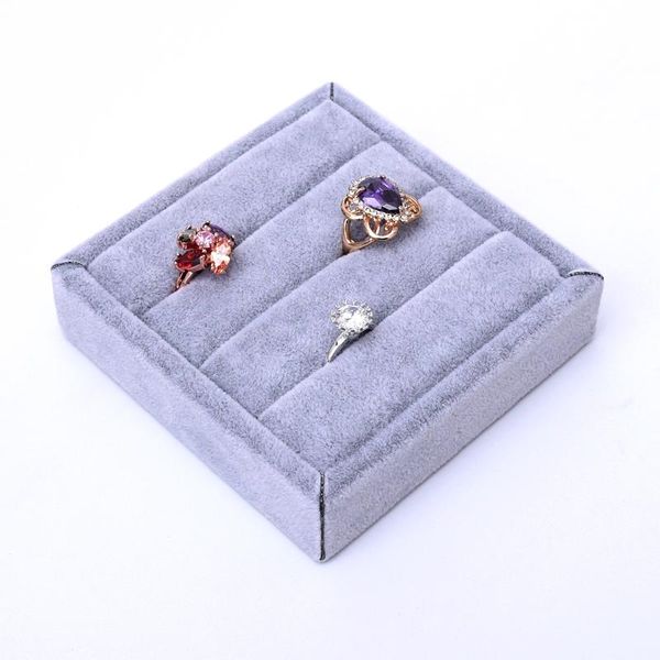 

jewelry pouches, bags gray velvet small square ring display tray earrings linen, Pink;blue