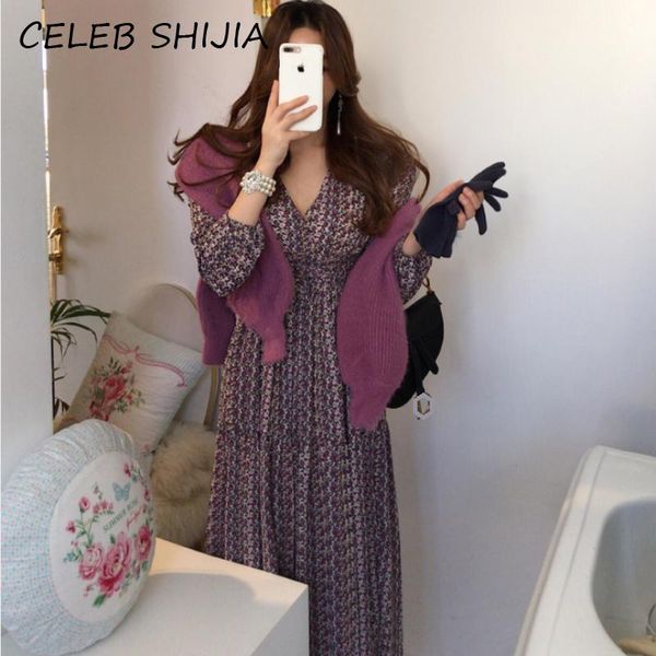 

casual dresses autumn woman dress v-neck printed full-sleeve chic vestido streetwear elegant long female 2021 winter, Black;gray