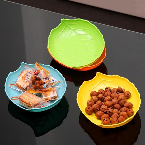 

storage bottles & jars creative candy color fashion tray leaf-shaped plastic fruit simple melon seed snack dried