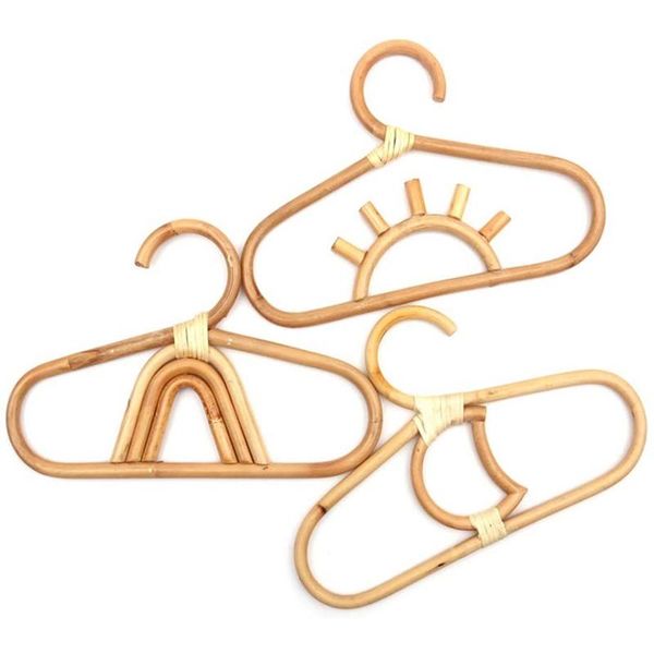 

hangers & racks 3pcs rattan kids hanger garments organizer rack hat hanging hook wall hooks room decor