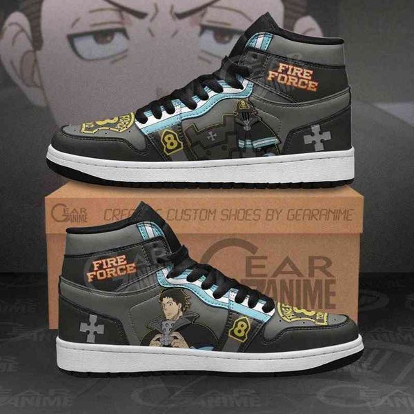 

fire force akitaru obi sneakers custom anime sho, Black